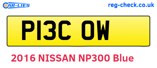 P13COW are the vehicle registration plates.