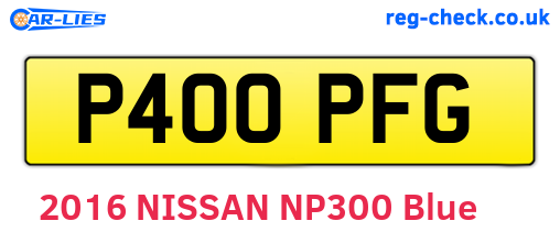 P400PFG are the vehicle registration plates.