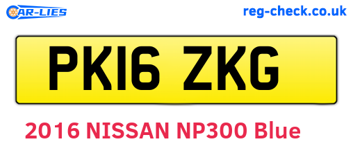 PK16ZKG are the vehicle registration plates.