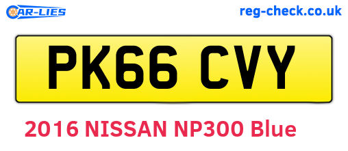 PK66CVY are the vehicle registration plates.