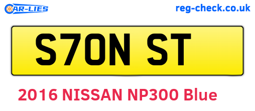 S70NST are the vehicle registration plates.
