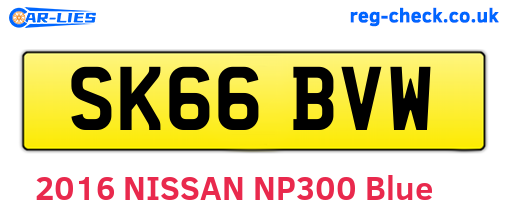 SK66BVW are the vehicle registration plates.