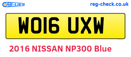 WO16UXW are the vehicle registration plates.