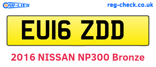 EU16ZDD are the vehicle registration plates.
