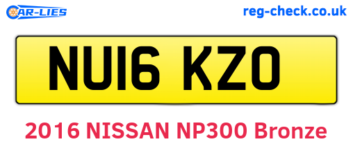 NU16KZO are the vehicle registration plates.