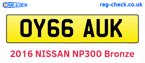 OY66AUK are the vehicle registration plates.