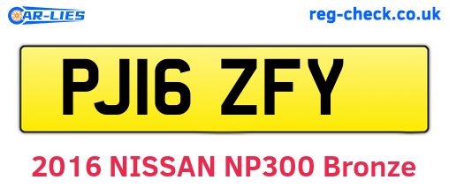 PJ16ZFY are the vehicle registration plates.