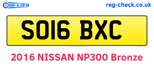 SO16BXC are the vehicle registration plates.
