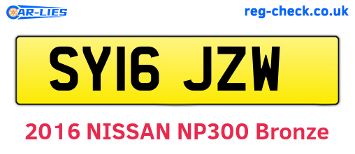 SY16JZW are the vehicle registration plates.