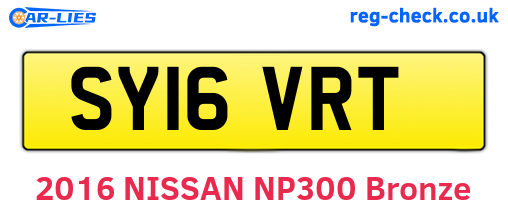 SY16VRT are the vehicle registration plates.