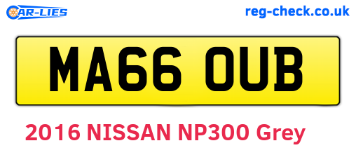 MA66OUB are the vehicle registration plates.