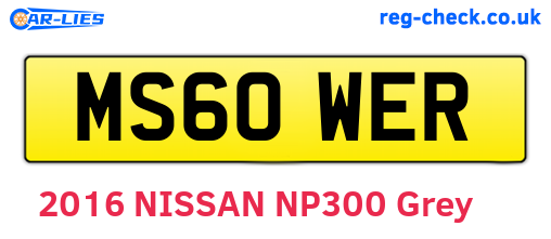 MS60WER are the vehicle registration plates.