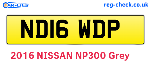 ND16WDP are the vehicle registration plates.