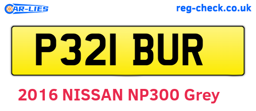 P321BUR are the vehicle registration plates.
