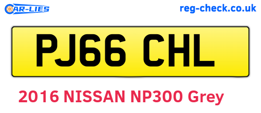 PJ66CHL are the vehicle registration plates.