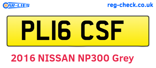 PL16CSF are the vehicle registration plates.