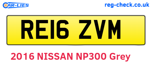 RE16ZVM are the vehicle registration plates.