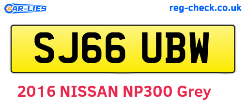 SJ66UBW are the vehicle registration plates.