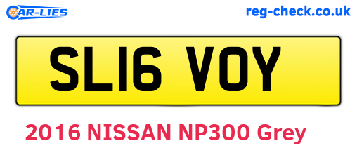 SL16VOY are the vehicle registration plates.