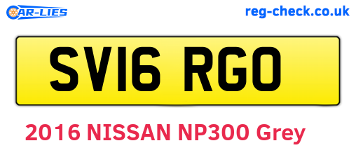 SV16RGO are the vehicle registration plates.