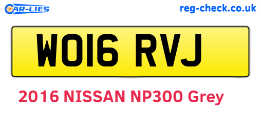 WO16RVJ are the vehicle registration plates.