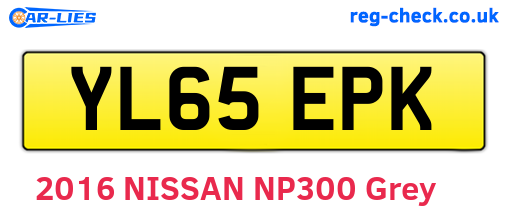 YL65EPK are the vehicle registration plates.