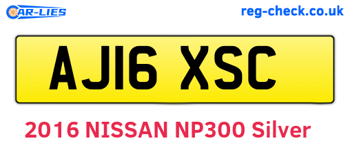 AJ16XSC are the vehicle registration plates.