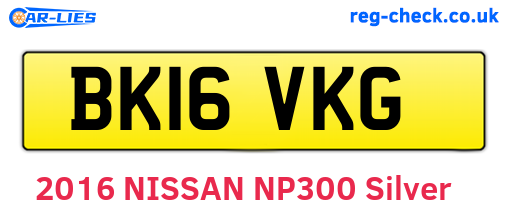 BK16VKG are the vehicle registration plates.