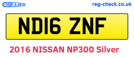 ND16ZNF are the vehicle registration plates.