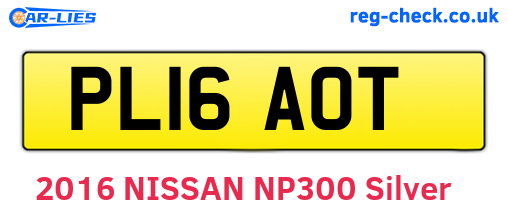 PL16AOT are the vehicle registration plates.