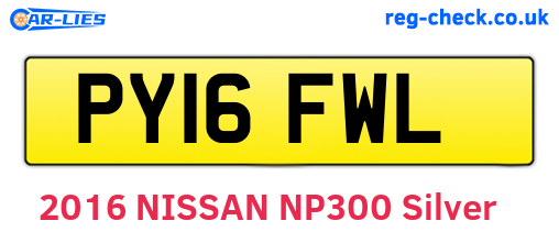 PY16FWL are the vehicle registration plates.