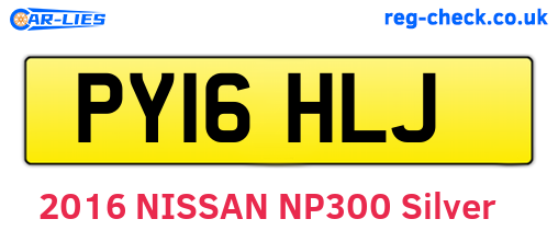 PY16HLJ are the vehicle registration plates.