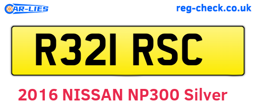 R321RSC are the vehicle registration plates.