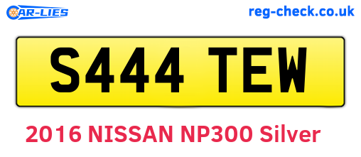 S444TEW are the vehicle registration plates.