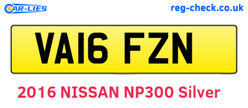 VA16FZN are the vehicle registration plates.