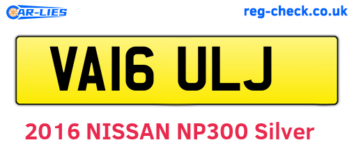 VA16ULJ are the vehicle registration plates.