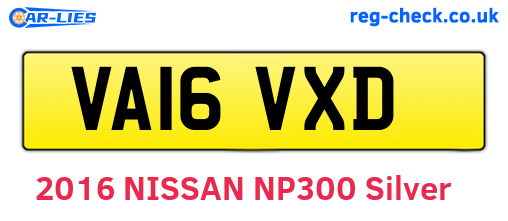 VA16VXD are the vehicle registration plates.