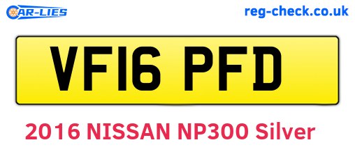 VF16PFD are the vehicle registration plates.