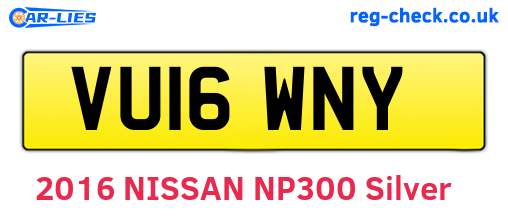 VU16WNY are the vehicle registration plates.