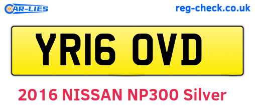 YR16OVD are the vehicle registration plates.