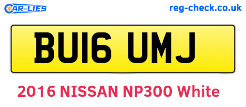 BU16UMJ are the vehicle registration plates.
