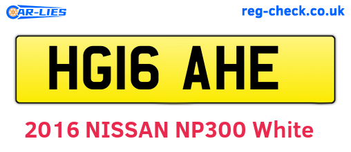 HG16AHE are the vehicle registration plates.