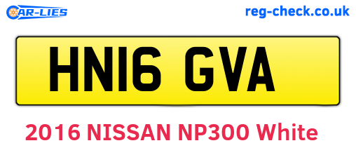 HN16GVA are the vehicle registration plates.