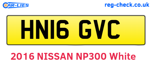 HN16GVC are the vehicle registration plates.