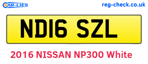ND16SZL are the vehicle registration plates.