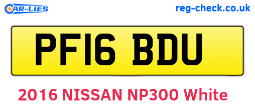 PF16BDU are the vehicle registration plates.