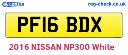 PF16BDX are the vehicle registration plates.