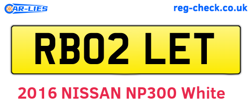 RB02LET are the vehicle registration plates.
