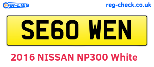 SE60WEN are the vehicle registration plates.