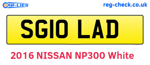 SG10LAD are the vehicle registration plates.